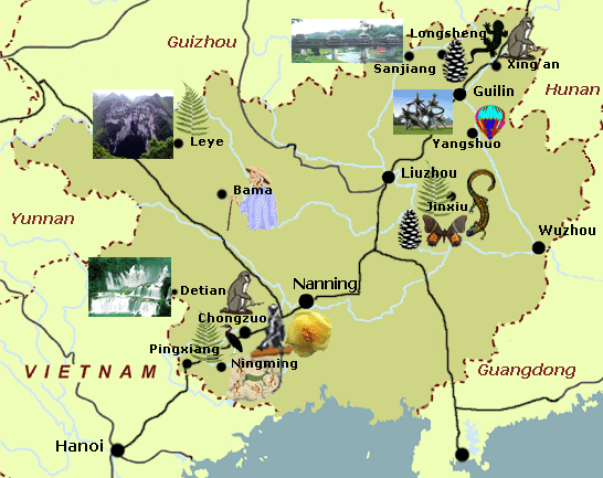 Guangxi Tour Map