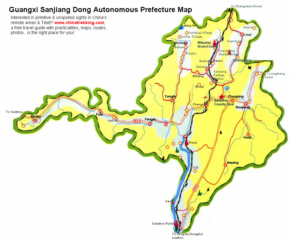 Sanjiang Tour Map