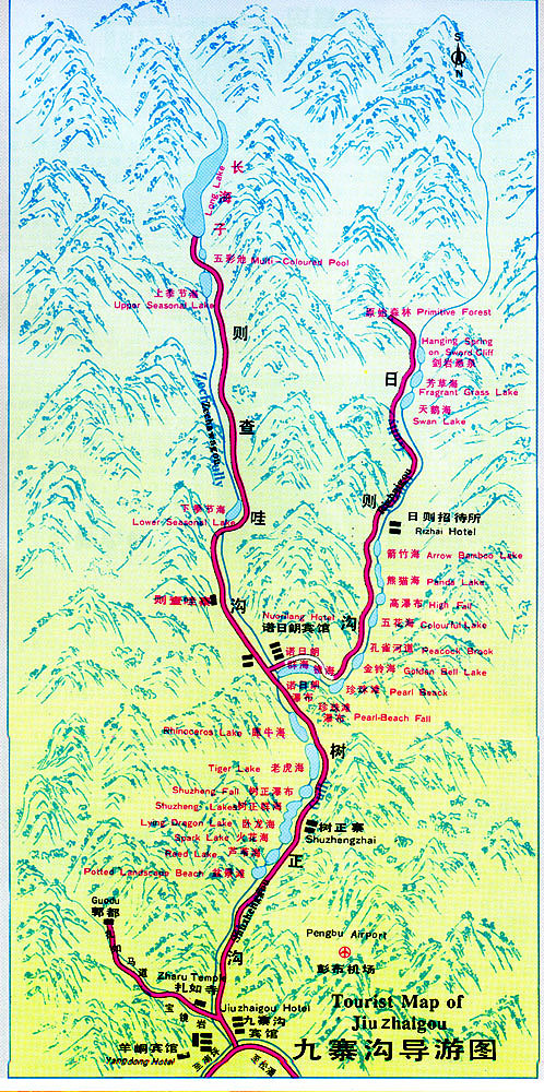 Jiuzhaigou Tour Map