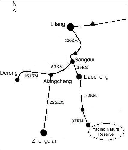 Daocheng Sketch Map